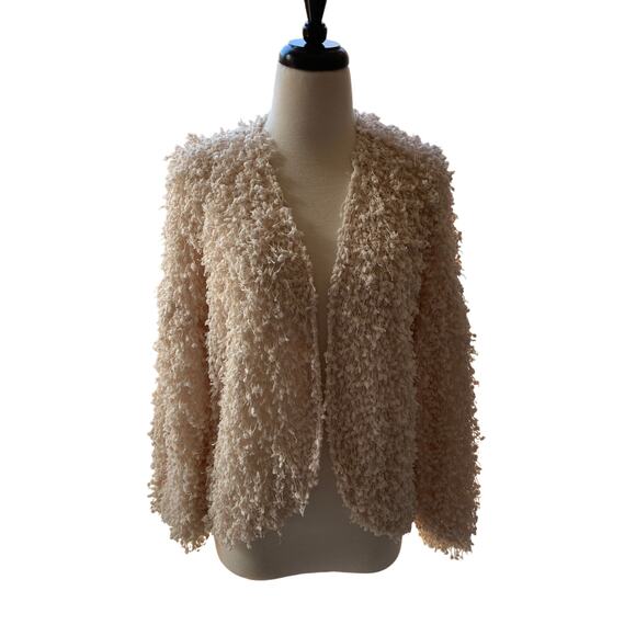 Shaggy Popcorn Open Front Sweater Size S - Picture 1 of 8